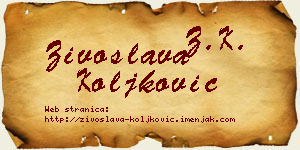 Živoslava Koljković vizit kartica